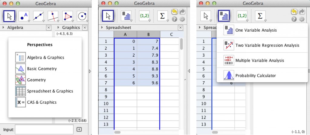 geogebra spreadsheet